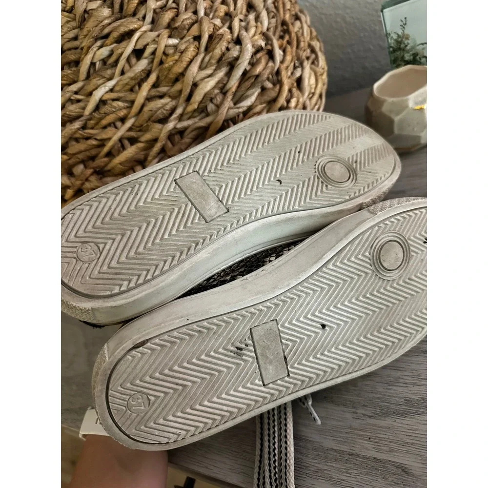 Veronica Beard‎ Snake Print Leather Lace Up Low Top Sneakers Women Size 7